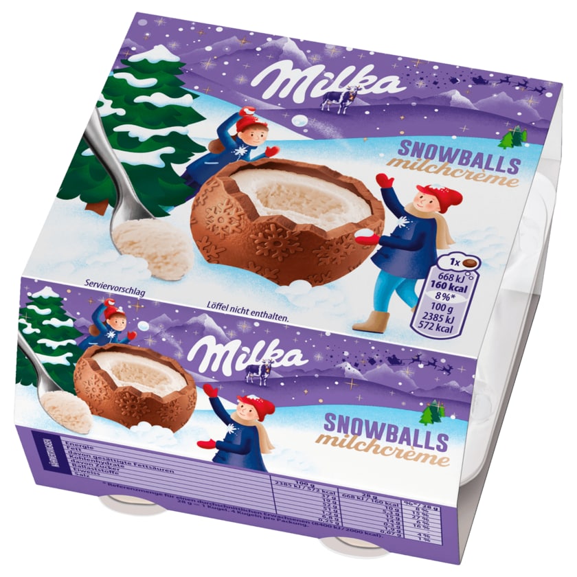 Milka Weihnachts- Snow Balls Milchcrème 112g